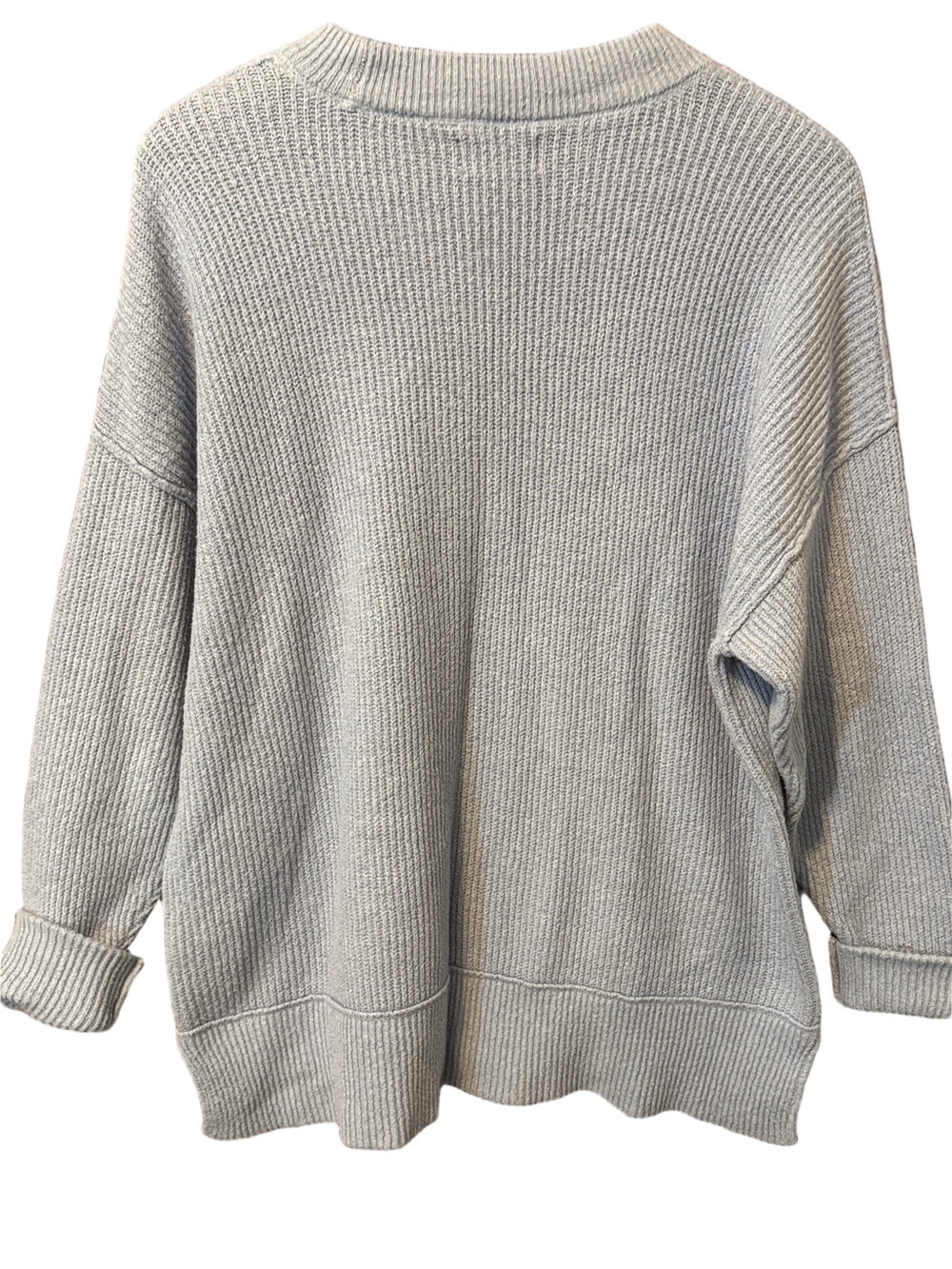 aerie Oversized Ribbed Sky-Blue Crewneck Pullover Sweater Size XS - Picture 3 of 3
